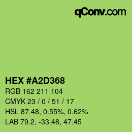 Color code: HEX #A2D368 | qconv.com