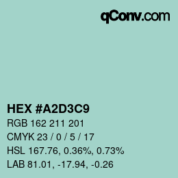 Color code: HEX #A2D3C9 | qconv.com