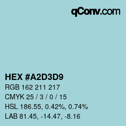 Color code: HEX #A2D3D9 | qconv.com