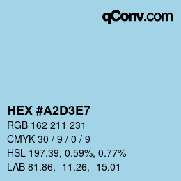 カラーコード: HEX #A2D3E7 | qconv.com