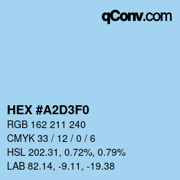 Color code: HEX #A2D3F0 | qconv.com