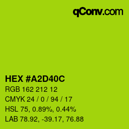 カラーコード: HEX #A2D40C | qconv.com