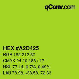 Color code: HEX #A2D425 | qconv.com