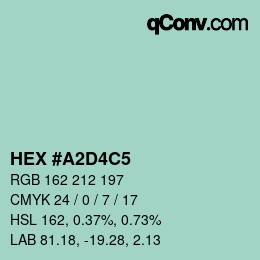 颜色代码: HEX #A2D4C5 | qconv.com