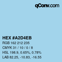 カラーコード: HEX #A2D4EB | qconv.com