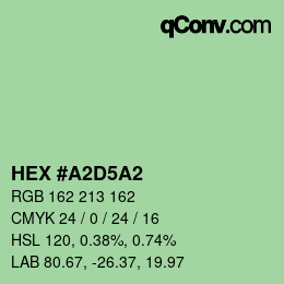 カラーコード: HEX #A2D5A2 | qconv.com