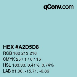 颜色代码: HEX #A2D5D8 | qconv.com