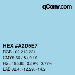 カラーコード: HEX #A2D5E7 | qconv.com
