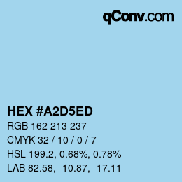 颜色代码: HEX #A2D5ED | qconv.com