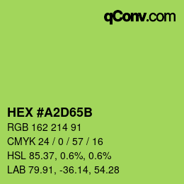 Color code: HEX #A2D65B | qconv.com