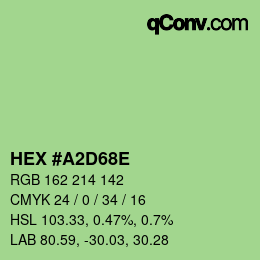 Color code: HEX #A2D68E | qconv.com