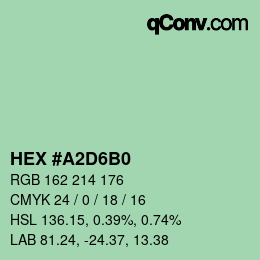 Color code: HEX #A2D6B0 | qconv.com