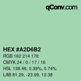 カラーコード: HEX #A2D6B2 | qconv.com