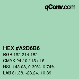 Color code: HEX #A2D6B6 | qconv.com