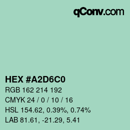 Color code: HEX #A2D6C0 | qconv.com