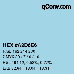 カラーコード: HEX #A2D6E6 | qconv.com