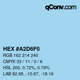 カラーコード: HEX #A2D6F0 | qconv.com