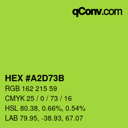 カラーコード: HEX #A2D73B | qconv.com