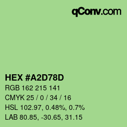 Color code: HEX #A2D78D | qconv.com