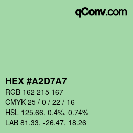 Farbcode: HEX #A2D7A7 | qconv.com