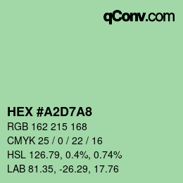 Color code: HEX #A2D7A8 | qconv.com