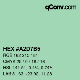 カラーコード: HEX #A2D7B5 | qconv.com