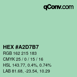 カラーコード: HEX #A2D7B7 | qconv.com