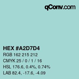 Color code: HEX #A2D7D4 | qconv.com