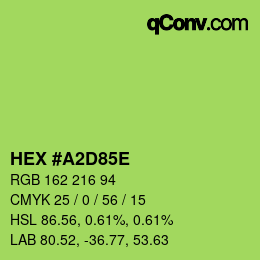 Color code: HEX #A2D85E | qconv.com