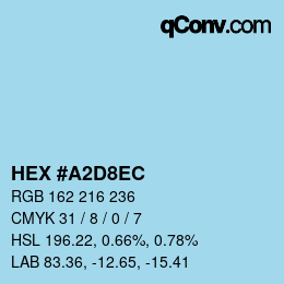 Color code: HEX #A2D8EC | qconv.com