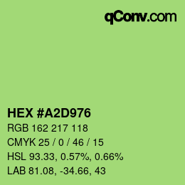カラーコード: HEX #A2D976 | qconv.com