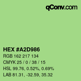 Color code: HEX #A2D986 | qconv.com