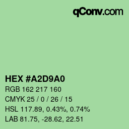 Color code: HEX #A2D9A0 | qconv.com