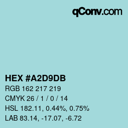 Farbcode: HEX #A2D9DB | qconv.com