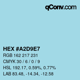 颜色代码: HEX #A2D9E7 | qconv.com