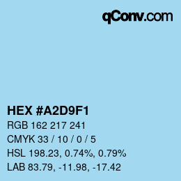 Color code: HEX #A2D9F1 | qconv.com