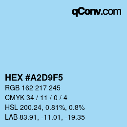 Farbcode: HEX #A2D9F5 | qconv.com