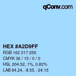Color code: HEX #A2D9FF | qconv.com
