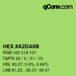 颜色代码: HEX #A2DA6B | qconv.com