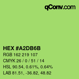Color code: HEX #A2DB6B | qconv.com