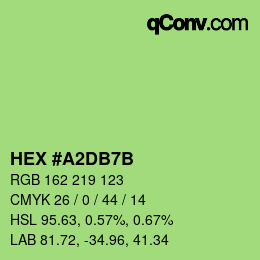 カラーコード: HEX #A2DB7B | qconv.com