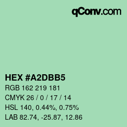 Color code: HEX #A2DBB5 | qconv.com