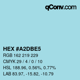 カラーコード: HEX #A2DBE5 | qconv.com