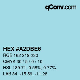 カラーコード: HEX #A2DBE6 | qconv.com