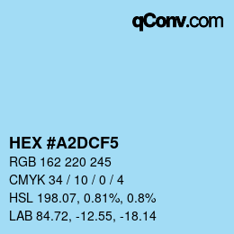 Color code: HEX #A2DCF5 | qconv.com