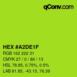 カラーコード: HEX #A2DE1F | qconv.com