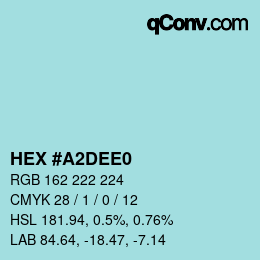 Color code: HEX #A2DEE0 | qconv.com