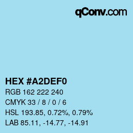 Color code: HEX #A2DEF0 | qconv.com