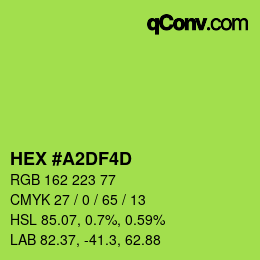 カラーコード: HEX #A2DF4D | qconv.com