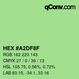 Color code: HEX #A2DF8F | qconv.com